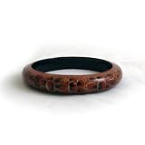 Handpainted Wooden Bangle - Red Floral