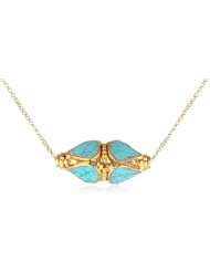 Devon Leigh Turquoise and Gold Dipped Bead Necklace