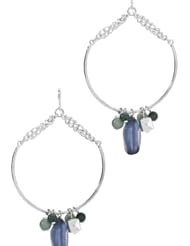 Womens Silver Tone Big Hoop Earrings