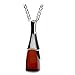 Ian and Valeri Co. Cherry Amber Sterling Silver Contemporary Drop Pendant Necklace 18 Inches