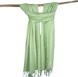 Soft and Silky Beautiful Viscose Pashmina Baby Green Shawl/ Wrap 28" X 78"