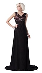 V-neck Chiffon Ruched Beaded  Dress