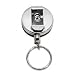 Advantus Heavy-Duty Steel Chain Retractable ID Reel with Belt Clip, Extends 18 Inches, Black/Chrome, Pack of 6 (75545)