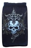 Original Handycop® Handysocke Tasche Etui aus Feinstrickmaterial - Motiv: Skull - Totenkopf - 65 x 110 mm passend für Emporia Elagance / LifePlus / Solid / Time