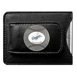Los Angeles Dodgers Black Leather Money Clip with Cardholder