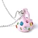 Adorable Pink Kiss Rhinestone Pendant Charm Necklace
