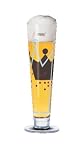 Pilsner Beer Glass, Stars, Hearts, Crowns, Designer Color Enamel Beer Glass w/ Coaster in Gift Box