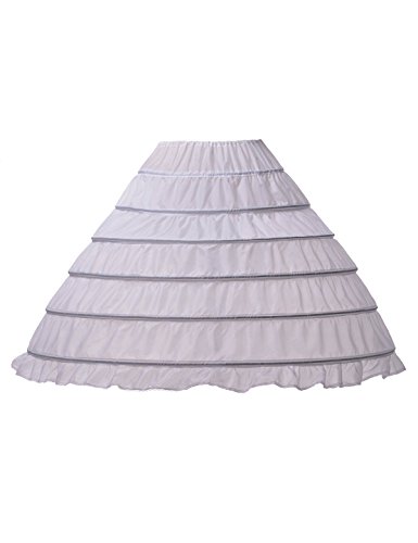 Remedios 6 Hoops Long Birdal Underskirt Crinoline Wedding Slip/Petticoat,S-XL