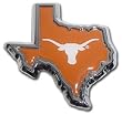 University of Texas Longhorns Orange State Shape Longhorn Color & Chrome Plated Premium Metal Car Truck Motorcycle NCAA College Emblem