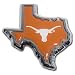 University of Texas Longhorns "Orange State Shape Longhorn" Color & Chrome Plated Premium Metal Car Truck Motorcycle NCAA College Emblem