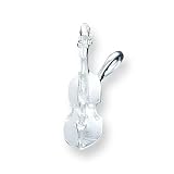 Sterling Silver Diamond Cut Violin Pendant with 20 inch Sterling Silver Chain