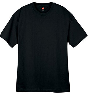 Men's 5.2 oz Hanes HEAVYWEIGHT Short Sleeve T-shirt, Black, Medium