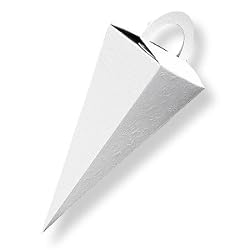 White Embossed Floral - Icicle Shaped Favor Boxes (set of 6)