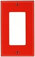 Leviton 80401-NR 1-Gang Decora/GFCI Device Decora Wallplate, Standard Size, Thermoplastic Nylon, Device Mount, Red