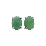 2.05 Carat Genuine Emerald Sterling Silver Stud Earrings