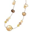 16"+ 2" Extension Gold Cultured Freshwater Pearl, Coin Pearl and Crystal on Silk Cord Necklace