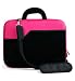 Dell 15.6 inch Notebook Laptop Inspiron i3-380M Magenta Hard Nylon Case with Black Neoprene Outside Pocket for Cellphone and Accessories