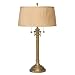 Kichler Lighting 70723 Pressick 27.5-Inch Portable Twin Pull-Chain Table Lamp, Aged Brass with Golden Cream Pleated Shade