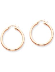 3mm, 14K Rose Gold Polished Hoop Earrings, 40mm (1 1/2")