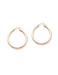 3mm, 14K Rose Gold Polished Hoop Earrings, 45mm (1 3/4")