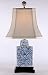Soft Blue & White Rectangular Porcelain Accent Table Lamp