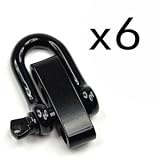 Cosmos ® 6 Set Black Color Stainless Steel D Shackles + 4 Holes Adjuster for Survival Bracelets with Cosmos Fastening Strap