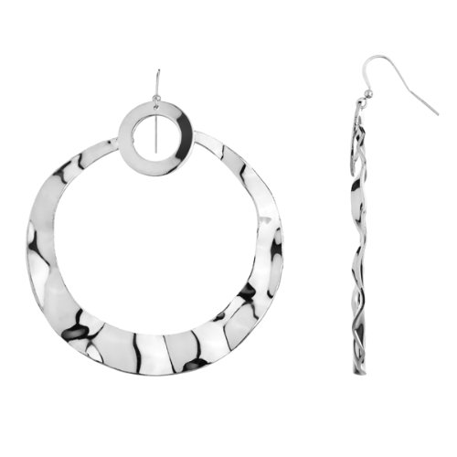 Real Housewive's Jewelry: Adrienne's Beverly Hills Silver Dangle Hoop Earrings