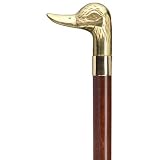 Duck Head Walking Cane - Solid Brass Handle with Walnut Shaft