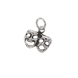 Sterling Silver Charm Theater Comedy Tragedy Mask 8mm