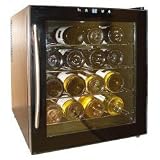 Vinotemp VT-16TEDS Thermo-Electric Digital 16-Bottle Wine Chiller, Black and Stainless