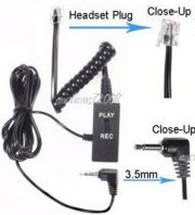 DELUXE DIRECT CONNECT TELEPHONE VOICE RECORDER PHONE LINE RECORD RECORDING ADAPTER WITH PLAYBACK