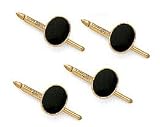 14K Gold Onyx Tuxedo Shirt Stud Set