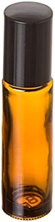 High Quality Glass Roll On Bottles With Glasses Ball Best Quality 10ml (1/3oz) Cobalt Blue Glass -For Aromatherapy, Essential Oils, Perfumes and Lip Balms - Brown