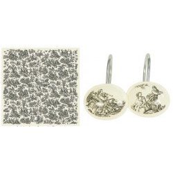 Antoinette Shower Curtain Set (Black/white) (72"H x 70"W)