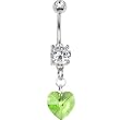 Austrian Crystal Heart August Birthstone Belly Ring