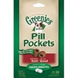 Greenies Pill Pockets, Beef, 3.2 oz, for Tablets