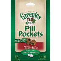 Greenies Pill Pockets, Beef, 3.2 oz, for Tablets