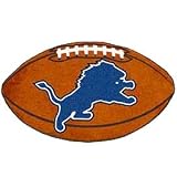 Detroit Lions 22"X35" Football Mat Made Of Polyester With A Non-Skid Duragon Latex Backing