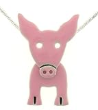 Pink Pig Sterling Silver Pendant Necklace