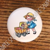 Campbell's Soup Kids ~ Kid Pushing Doll Buggy ~ Drawer Pulls Knobs by Farm Fresh Knobs & Pulls