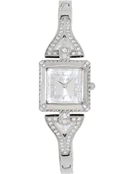 GUESS Womens U0137L1 Petite Retro Glamour Silver-Tone Watch