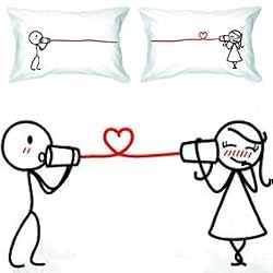 BoldLoft "Say I Love You" Couple Pillowcases-Romantic Valentines Gifts for Couples, Cute Valentines Day Gift Ideas, Good Couple Gifts for Valentines, Romantic Anniversary Gifts
