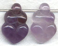 Natural Amethyst Earth Mother Bead, Drilled Through Head