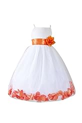 Girls Satin/Tulle Lace Spaghetti Strap Flower-Girl Dress  With a Sash 