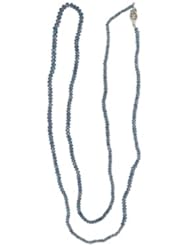 85.00 Cts Tanzanite Faceted Bead Necklace in Silver