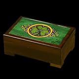 Celtic Shamrock Wood Polish Jewelry Keepsake Box Irish