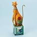Jim Shore Heartwood Creek from Enesco Brown Cat with Roses Figurine 7.5 IN