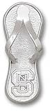 North Carolina State Wolfpack Solid Sterling Silver ''S NC'' Flip Flop 1'' Pendant