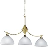 Honsel Leuchten 77723 Pendelleuchte \""Amsterdam\"" mattmessing/messing poliert Glas wei&Atilde;?