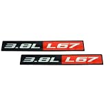 2 x (Pair Set) Red Black L67 3.8L Liter Engine Fender Real Aluminum Emblem Badge for... 